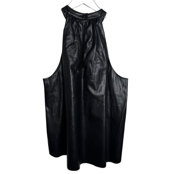 Joie Bonita Black Faux Leather Top Size Medium sleeveless - Picture 4 of 9